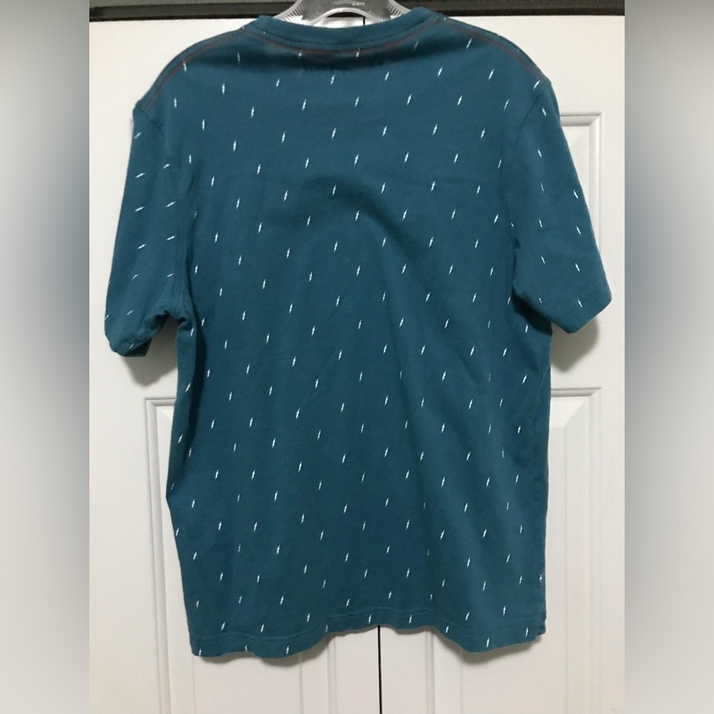Howler Bros Mens Small Blue Cotton Lightning Bolts Pocket Shirt - Picture 5 of 5